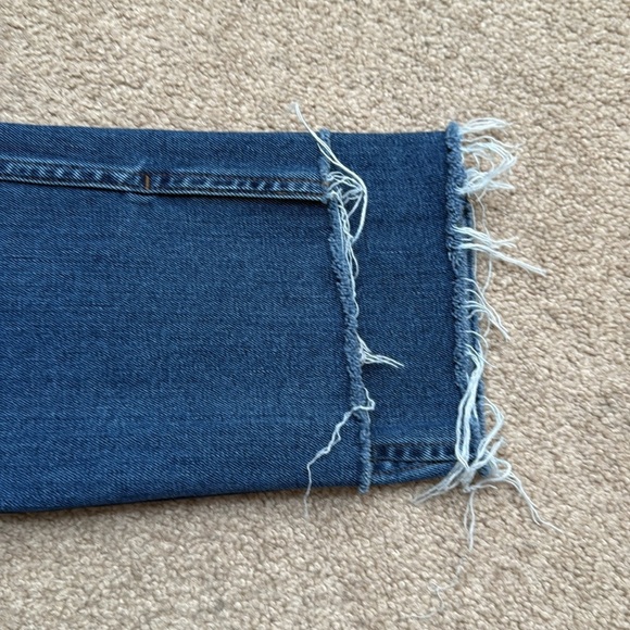 Madewell Mid Rise Stovepipe Slim Straight Leg Raw Hem Stretch Jeans Size 28P - Picture 9 of 9